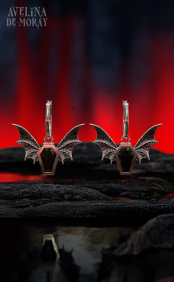 Black Friday Coffin Hoop Earrings