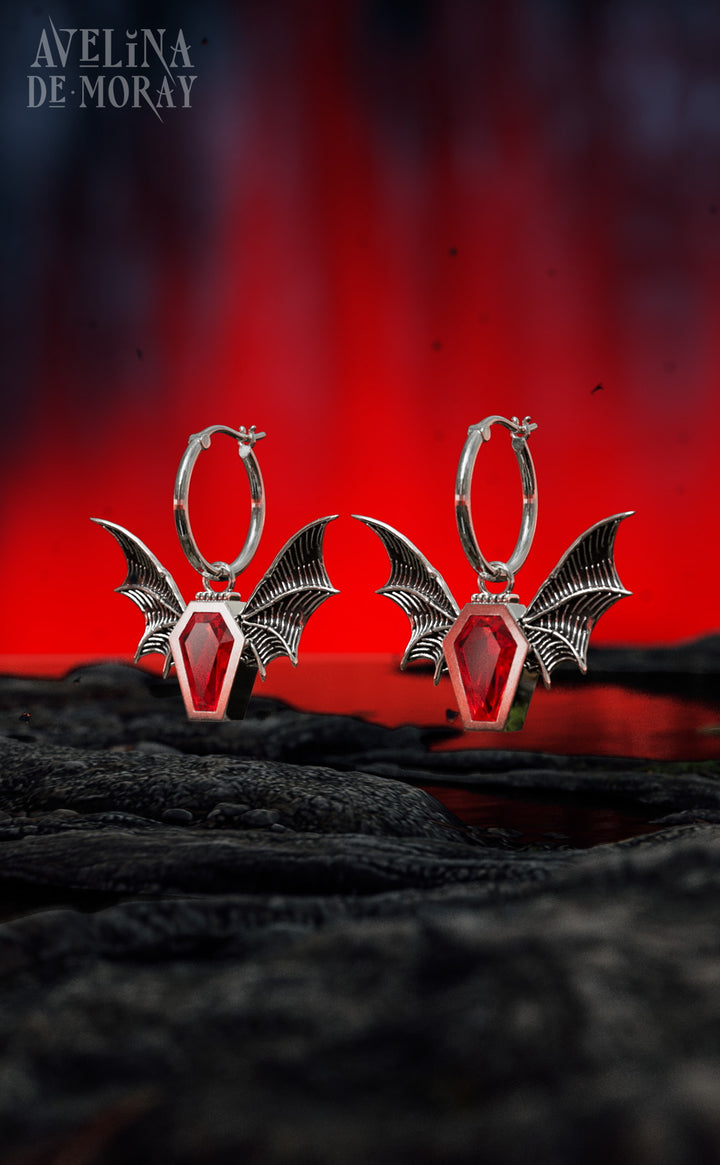 Black Friday Coffin Hoop Earrings