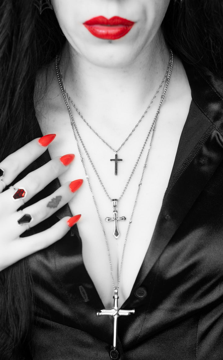 Gothic Trinity Cross Necklace